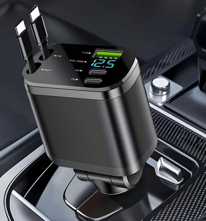 VoltSA ⚡ 120W Retractable Fast Car Charger™