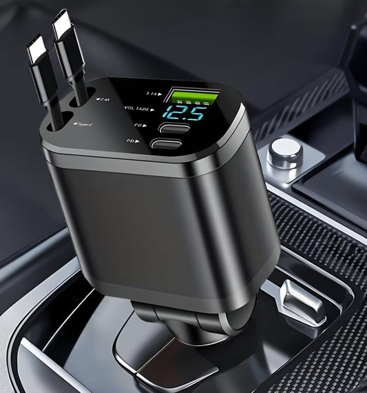 VoltSA ⚡ 120W Retractable Fast Car Charger™