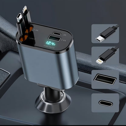 VoltSA ⚡ 120W 4-in-1 Retractable Car Charger™